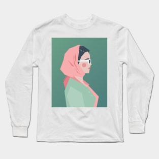 Vintage Art Deco Inspired Woman fashion Illustration Long Sleeve T-Shirt